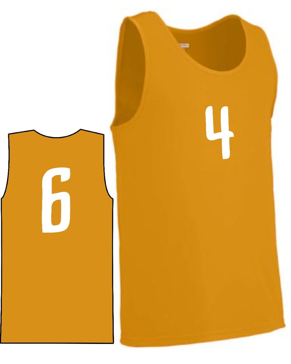 Augusta Youth Value Training Numbered Basketball Jersey, color: Gold