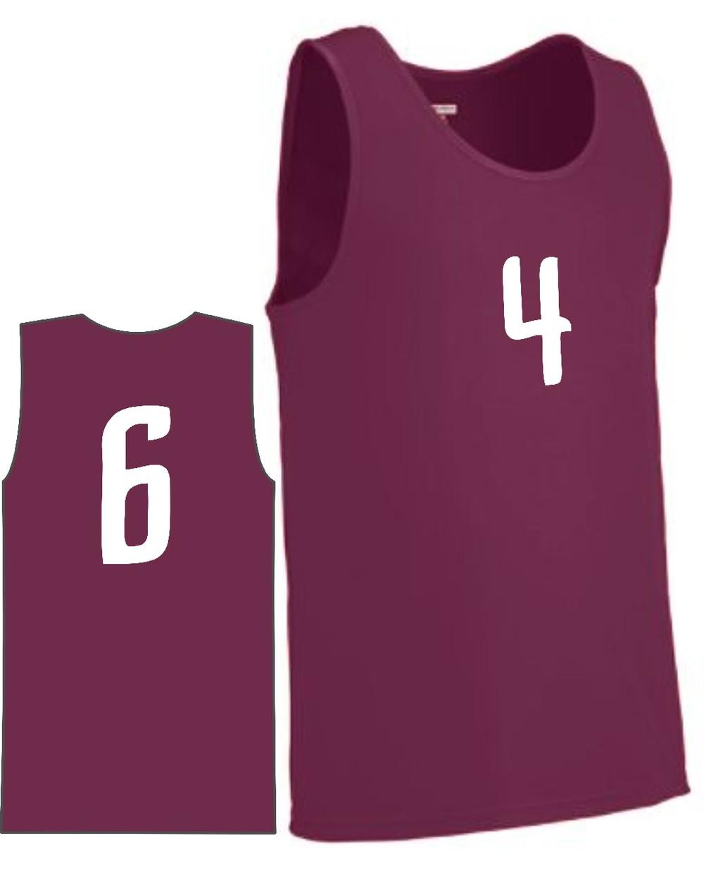 Augusta Youth Value Training Numbered Basketball Jersey, color: Maroon