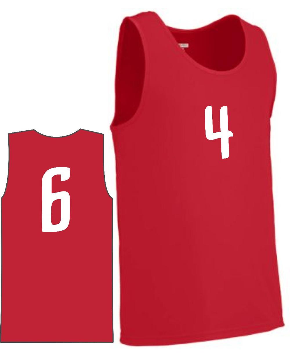 Augusta Youth Value Training Numbered Basketball Jersey, color: Red