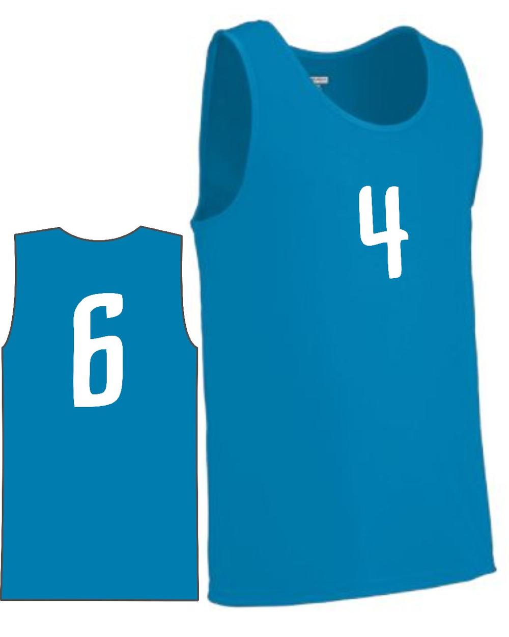 Augusta Youth Value Training Numbered Basketball Jersey, color: Power Blue