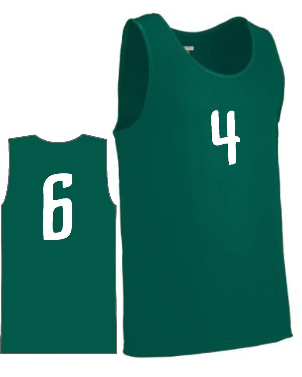 Augusta Youth Value Training Numbered Basketball Jersey, color: Dark Green