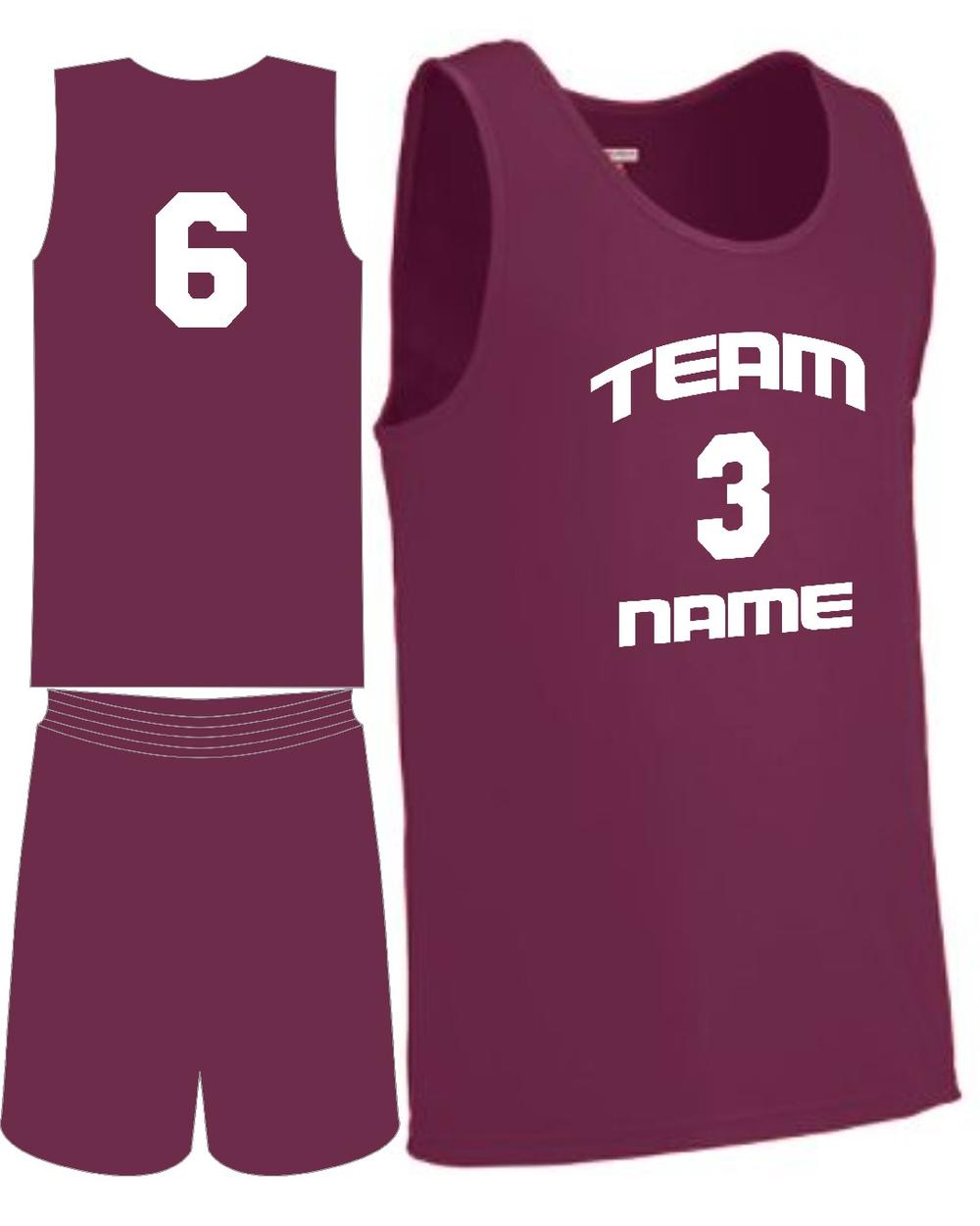 Augusta Youth Custom Value Training Basketball Uniform, color: Maroon
