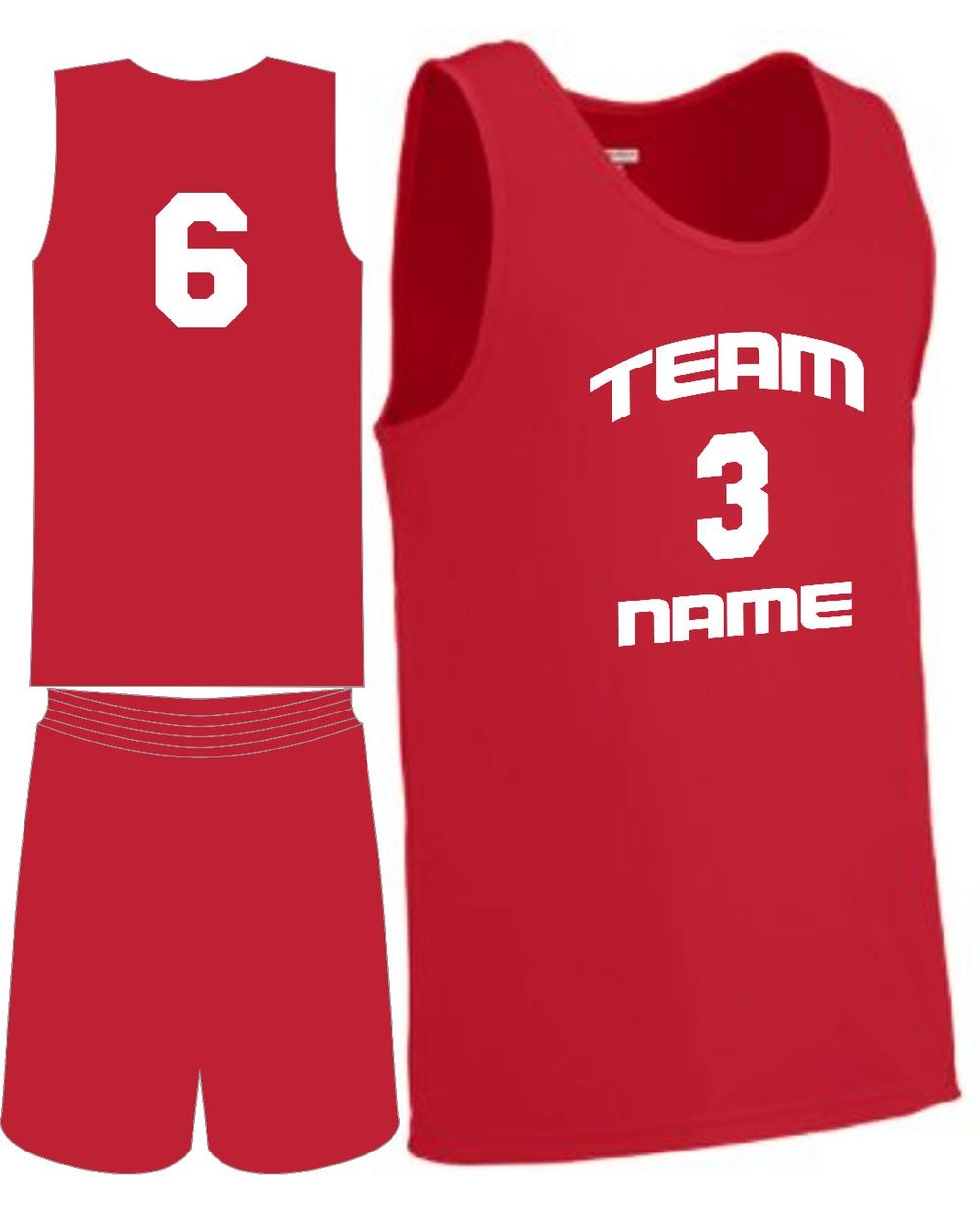 Augusta Youth Custom Value Training Basketball Uniform, color: Red
