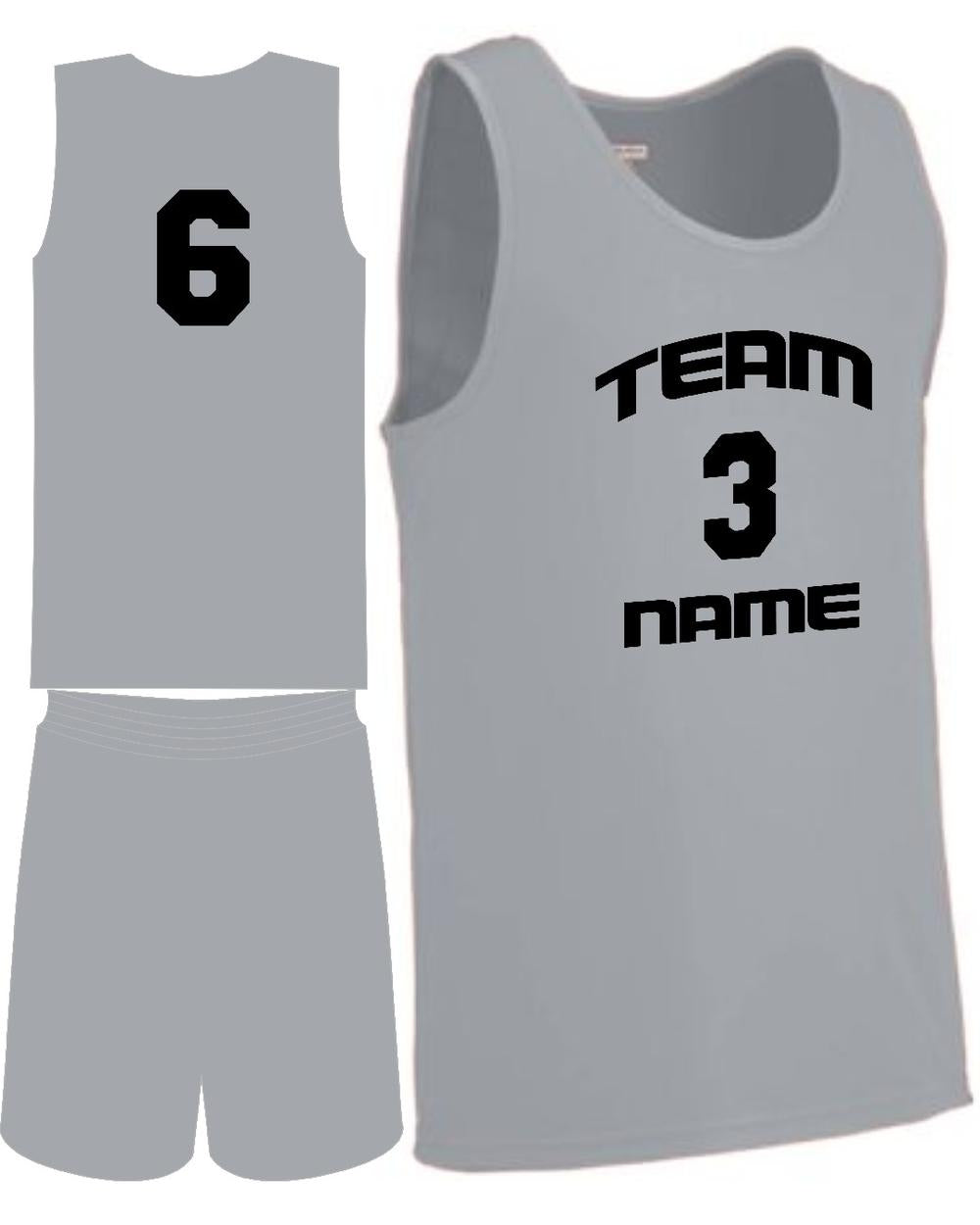 Augusta Youth Custom Value Training Basketball Uniform, color: Silver Grey