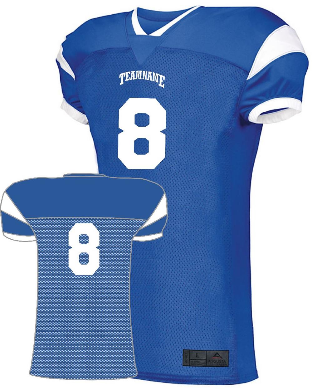 Augusta Slant Custom Football Jersey, color: Royal/White