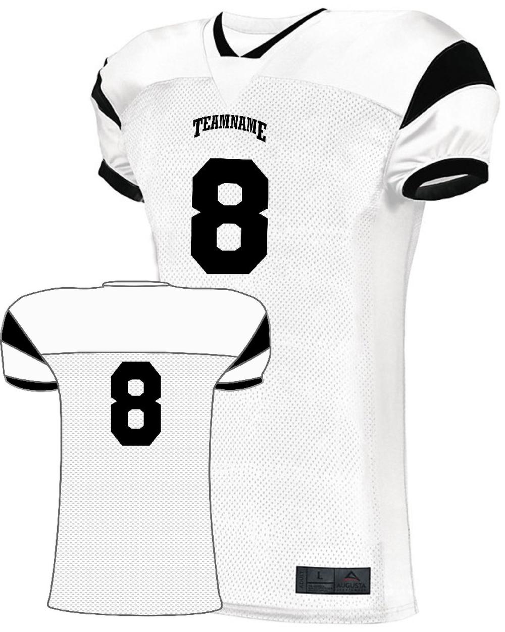 Augusta Slant Custom Football Jersey, color: White/Black