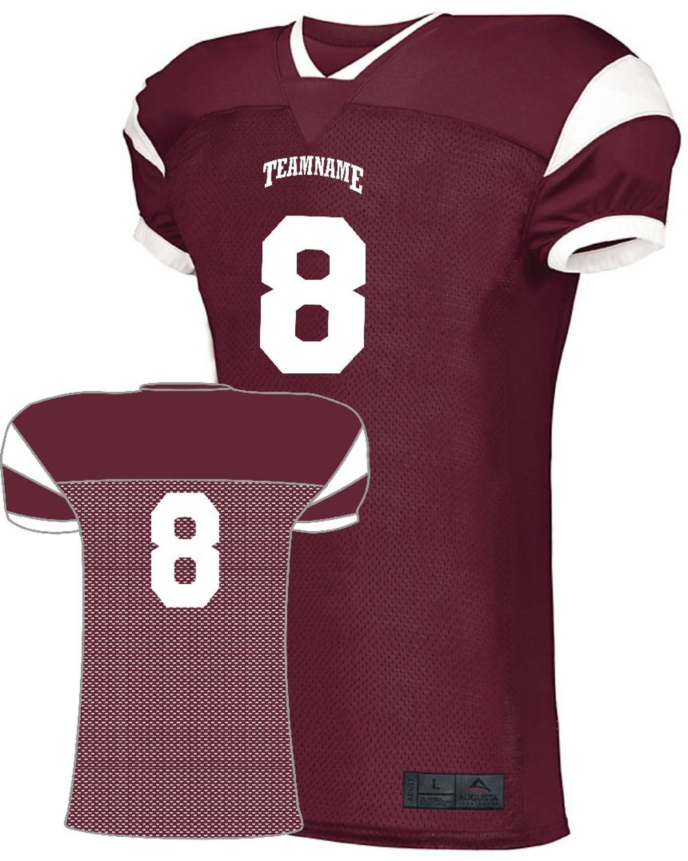 Augusta Youth Slant Custom Football Jersey, color: Maroon/White