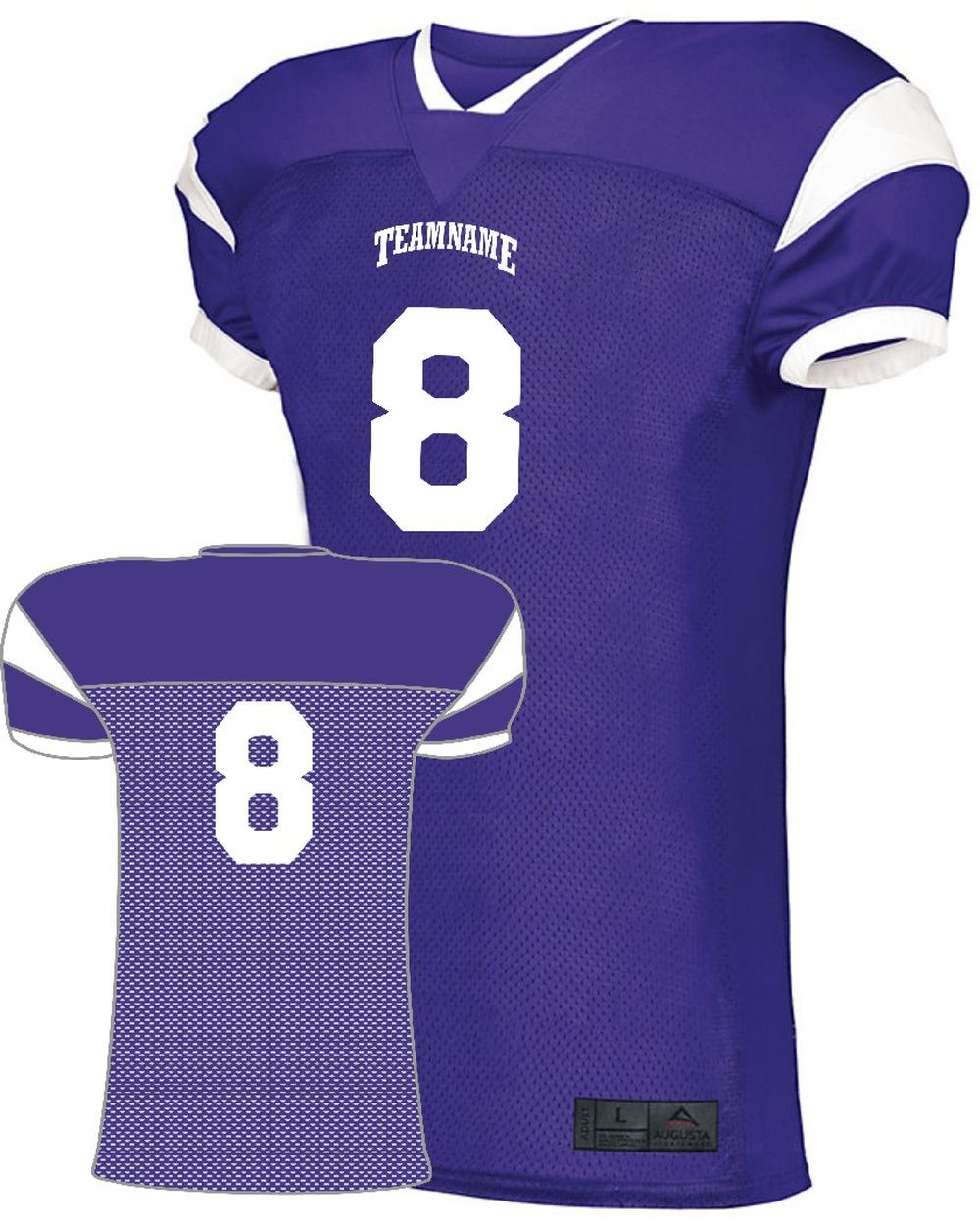 Augusta Slant Custom Football Jersey, color: Purple/White