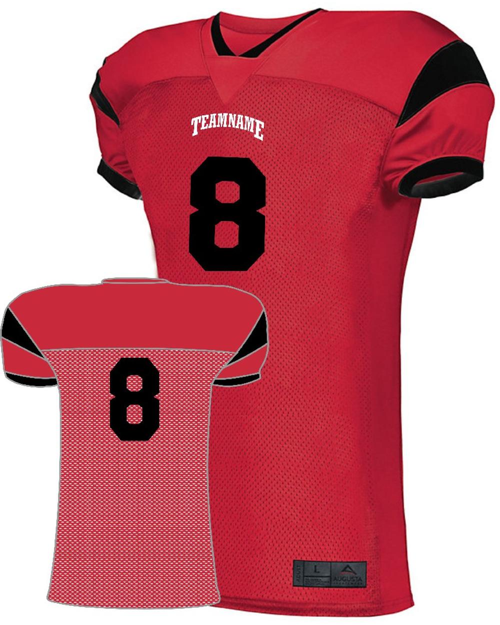 Augusta Slant Custom Football Jersey, color: Red/Black