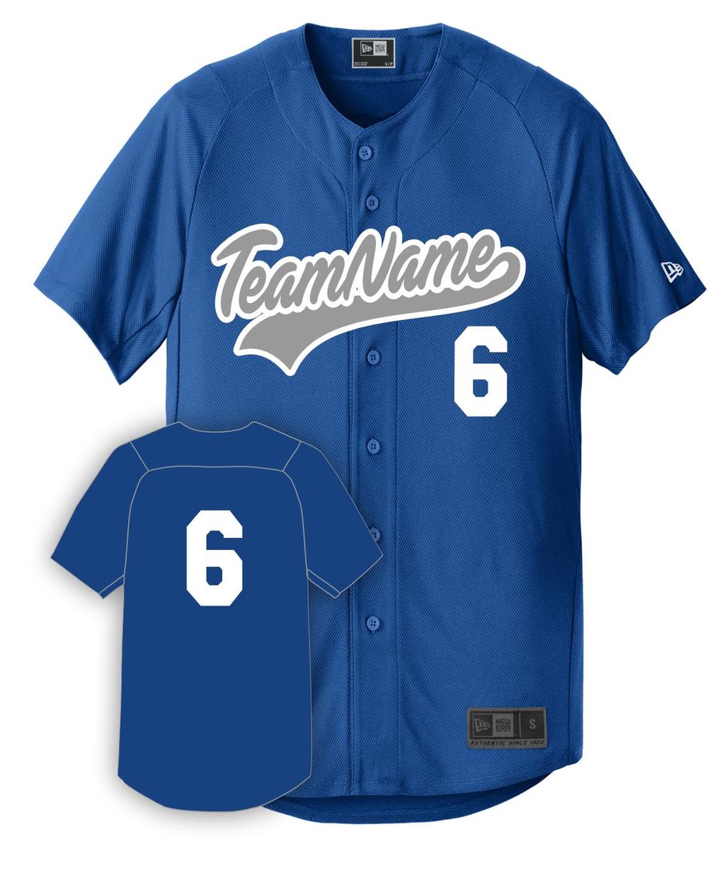 New Era Youth Diamond Full-Button Custom Baseball Jersey, color: Royal