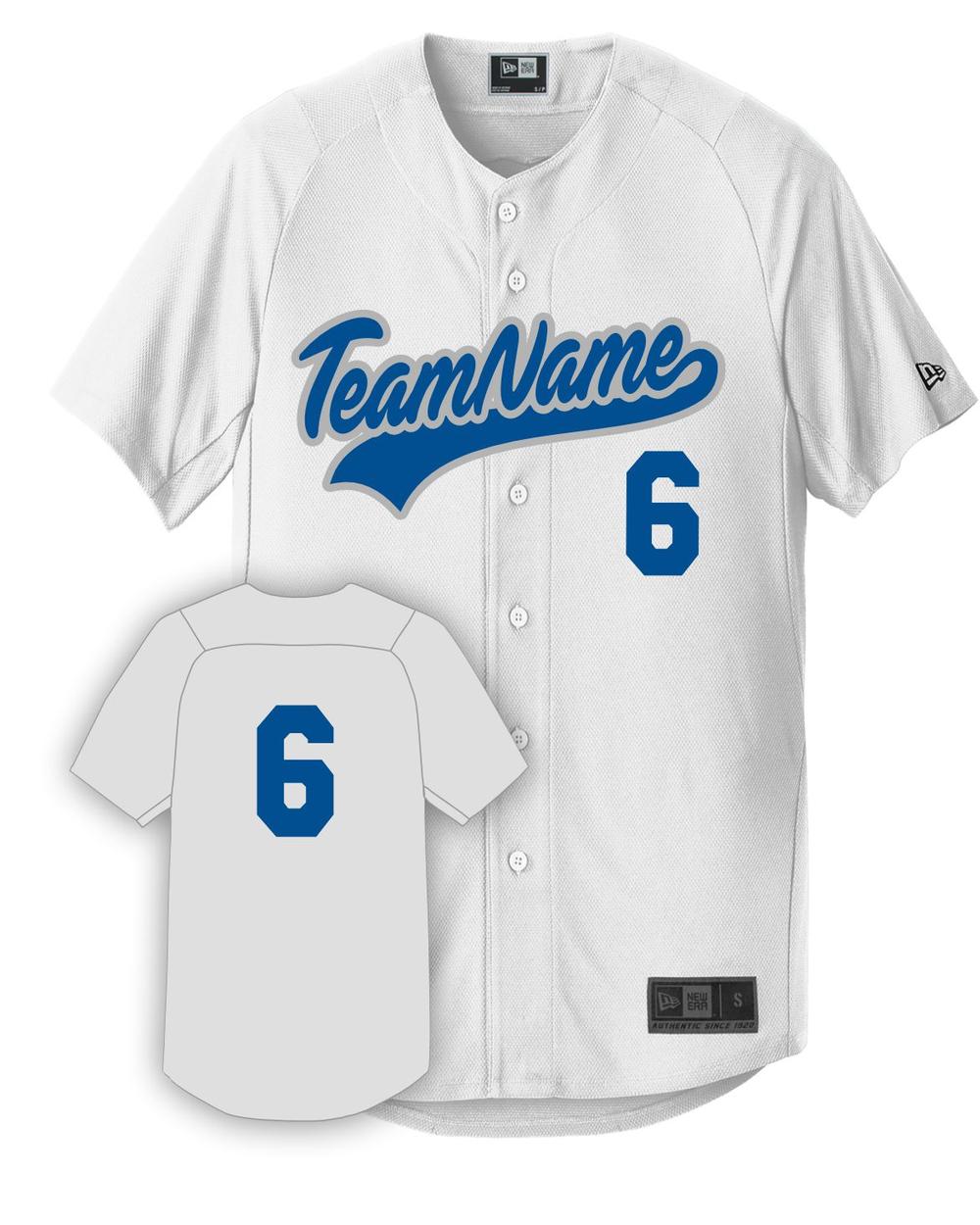 New Era Diamond Full-Button Custom Baseball Jersey, color: White
