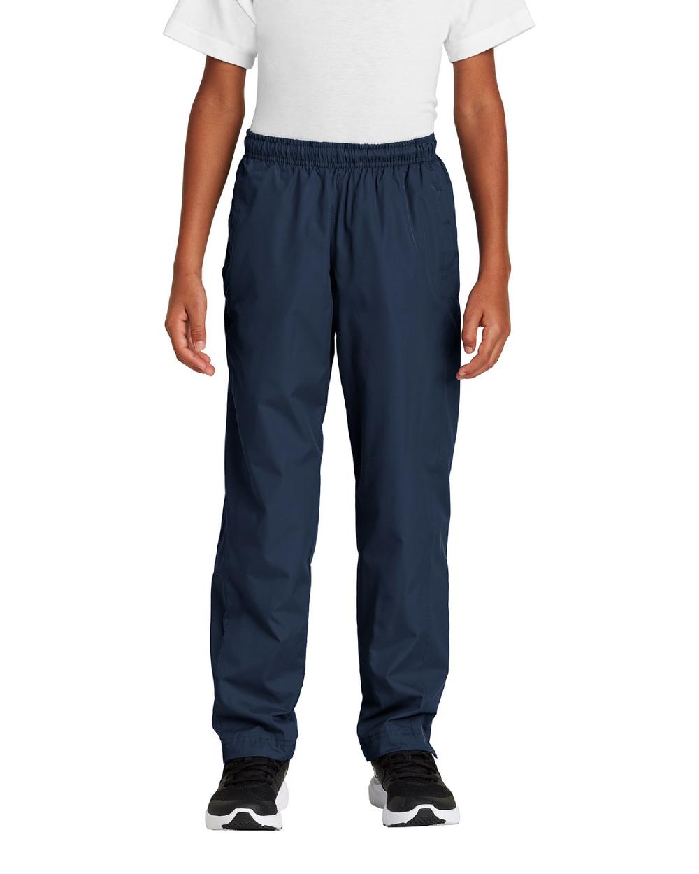 Sport-TEK Youth Raglan Solid Warmup Pant, color: True Navy