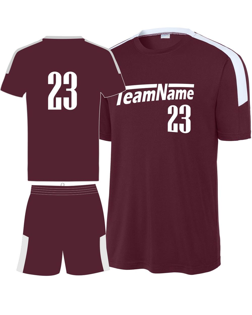 Sport-TEK Youth Competitor United Custom Cross-Training Uniform, color: Maroon/White