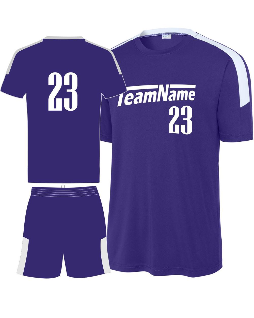 Sport-TEK Youth Competitor United Custom Cross-Training Uniform, color: Purple/White