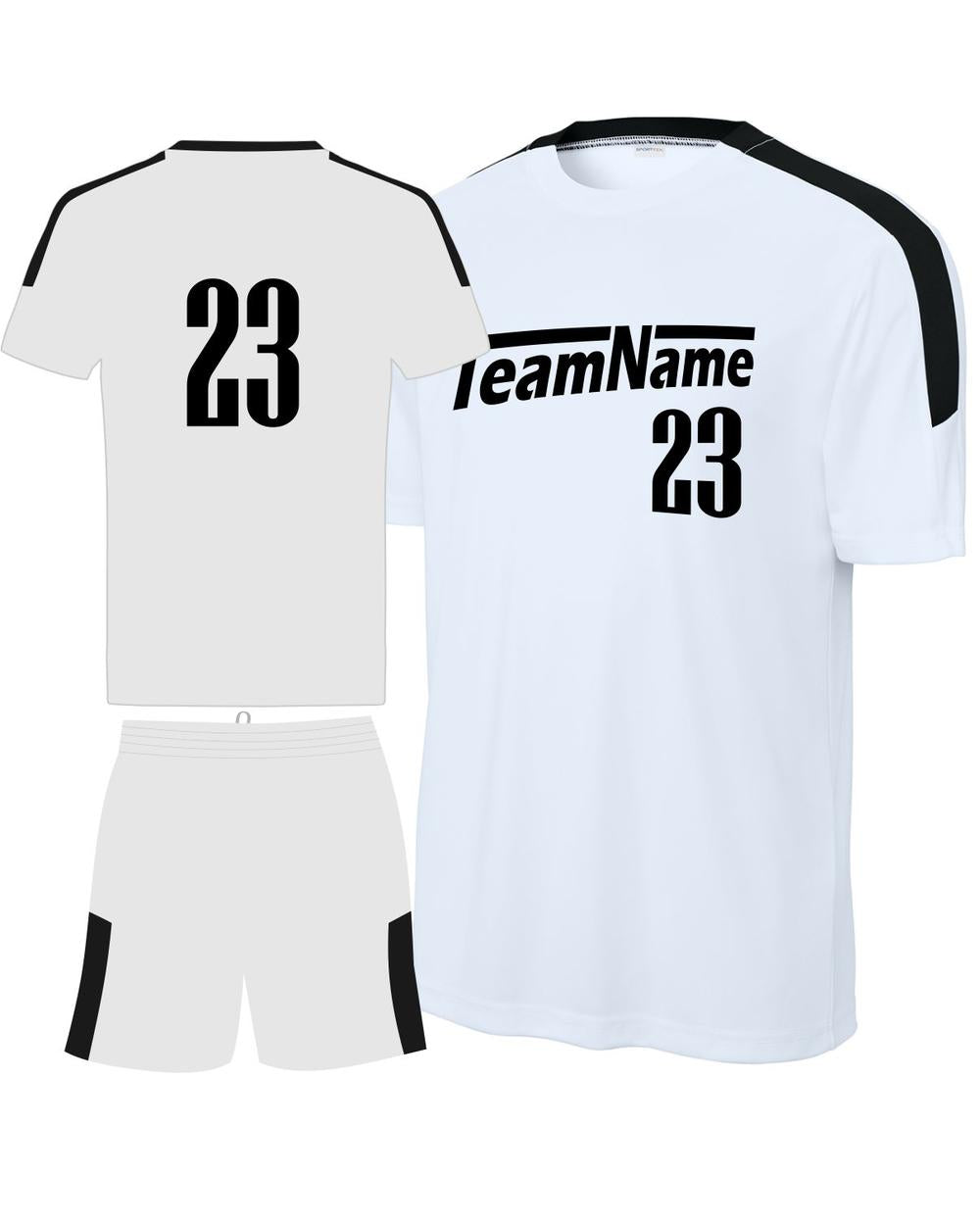 Sport-TEK Competitor United Custom Cross-Training Uniform, color: White/Black