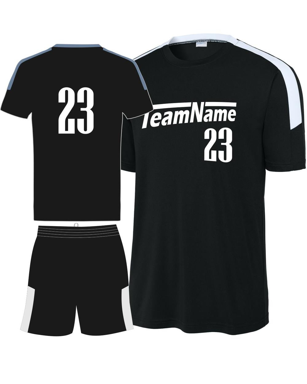 Sport-TEK Youth Competitor United Custom Cross-Training Uniform, color: Black/White