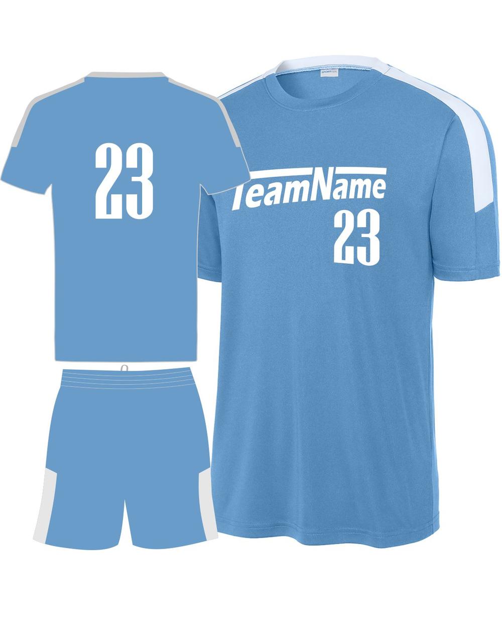 Sport-TEK Youth Competitor United Custom Cross-Training Uniform, color: Carolina Blue/White