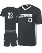 Sport-TEK Competitor United V-Neck Custom Cross-Training Uniform, color: Iron Grey/White
