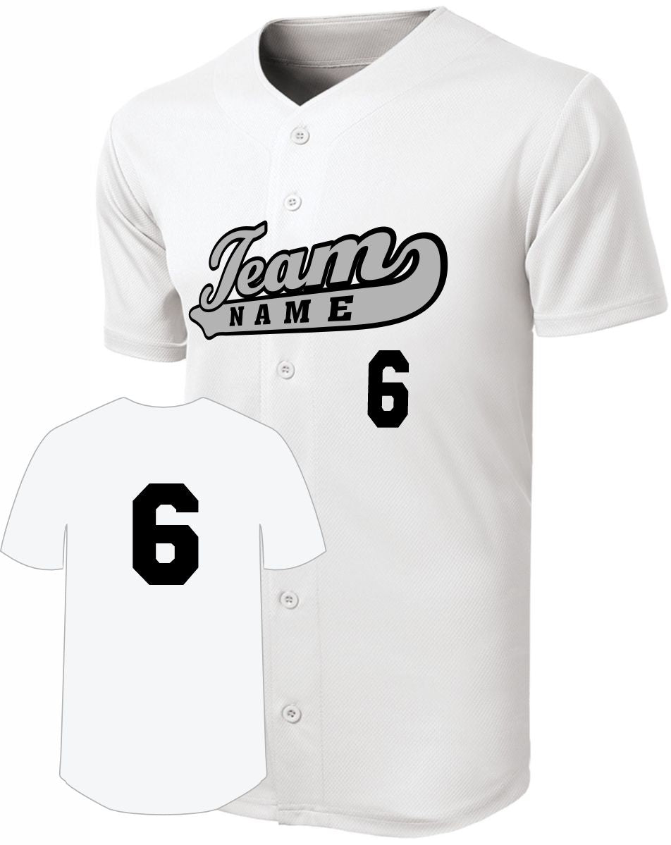 Sport-TEK Posicharge Mesh Full-Button Custom Baseball Jersey, color: White