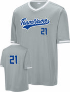 Sport-TEK Tough Mesh V-Neck Custom Baseball Jersey, color: Silver
