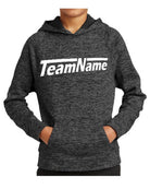 Sport-TEK Electric Heather Fleece Hooded Custom Sweatshirt, color: Grey-Black Electric
