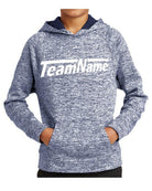 Sport-TEK Electric Heather Fleece Hooded Custom Sweatshirt, color: True Navy Electric
