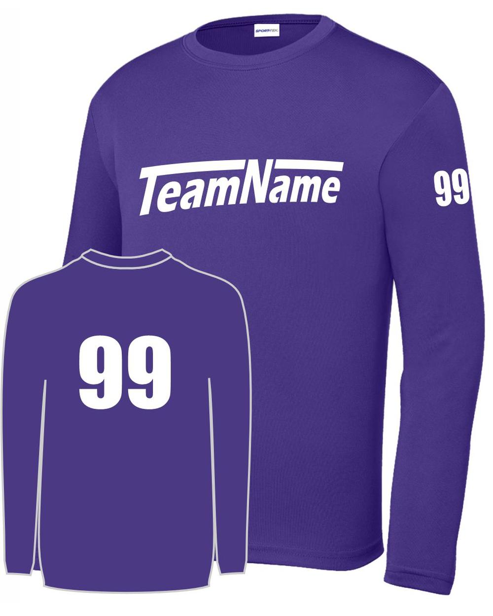 Sport-TEK Base Custom L/S Performance Jersey, color: Purple