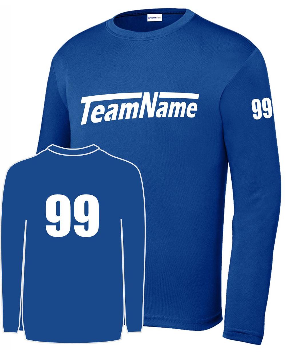 Sport-TEK Base Custom L/S Performance Jersey, color: True Royal