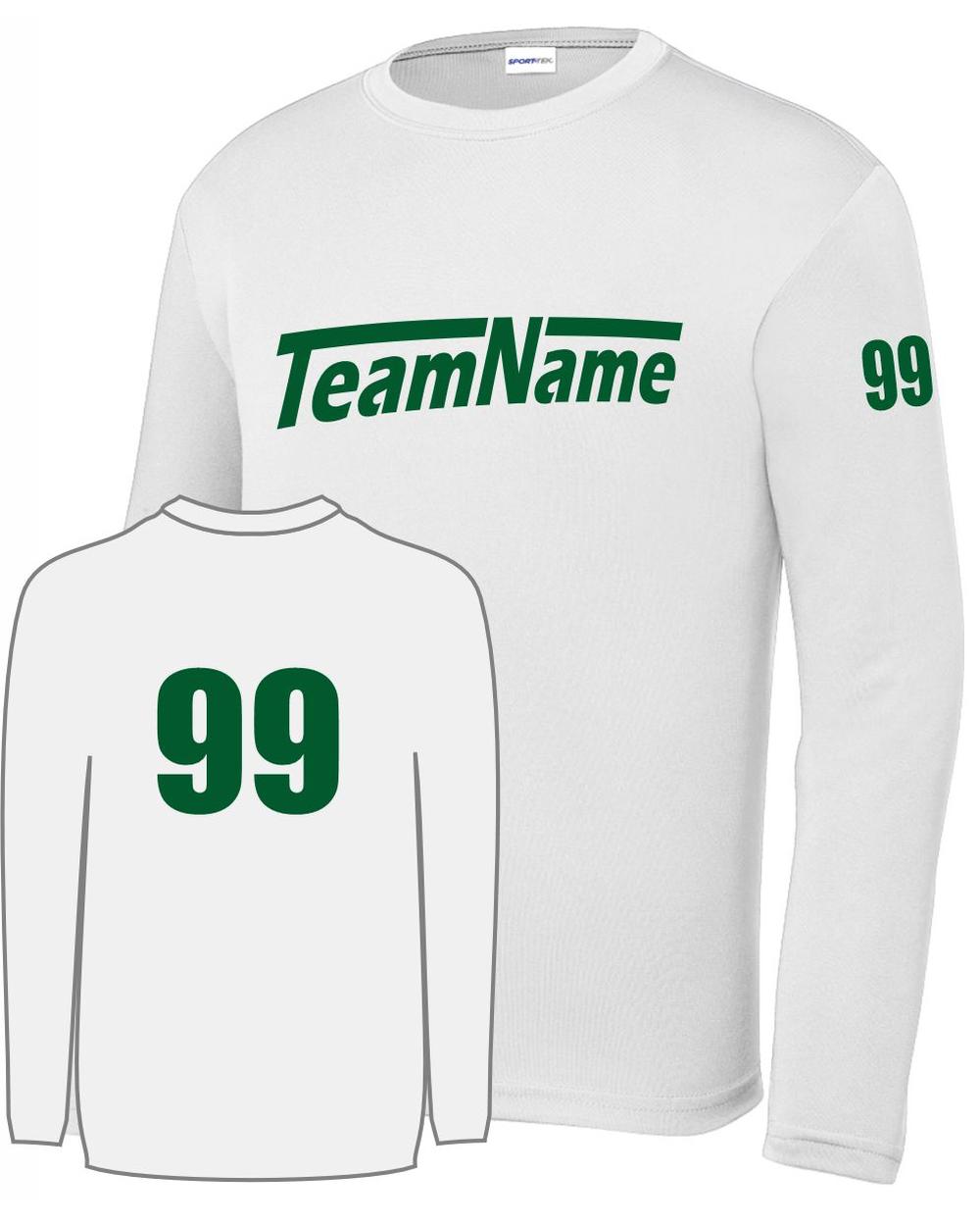 Sport-TEK Base Custom L/S Performance Jersey, color: White