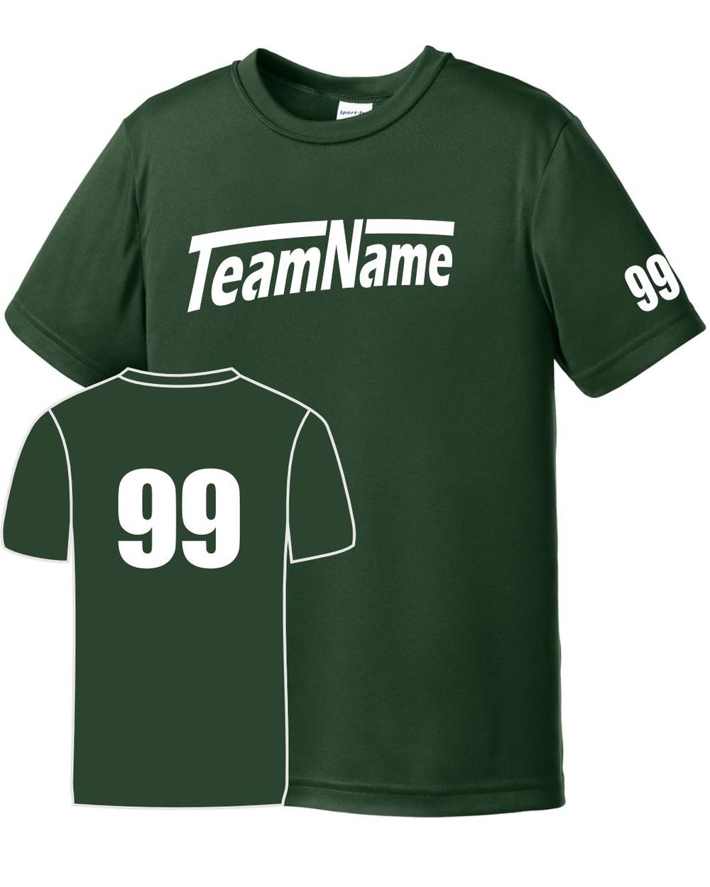 Sport-TEK Youth Custom Performance T-Shirt, color: Forest Green