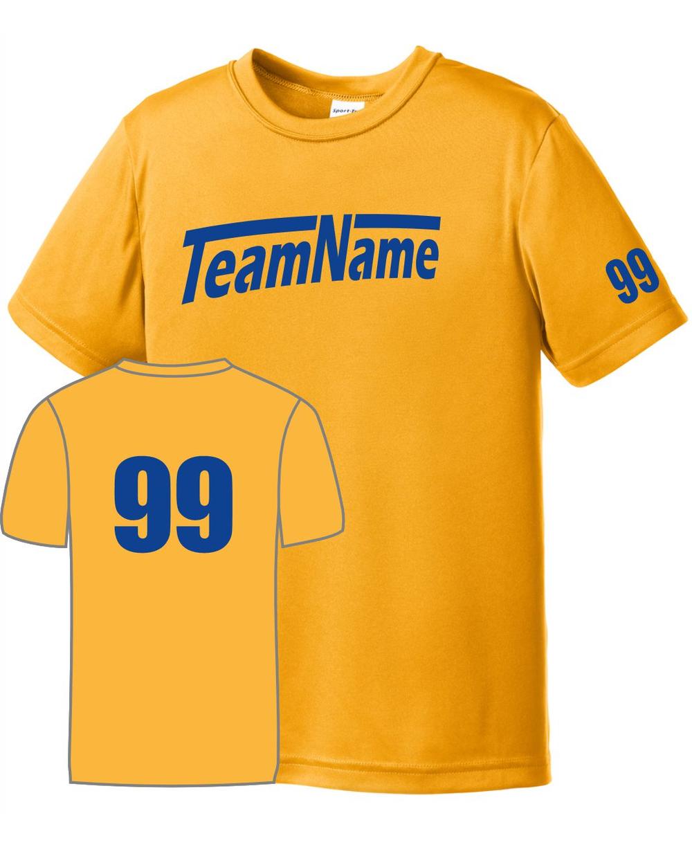 Sport-TEK Youth Custom Performance T-Shirt, color: Gold