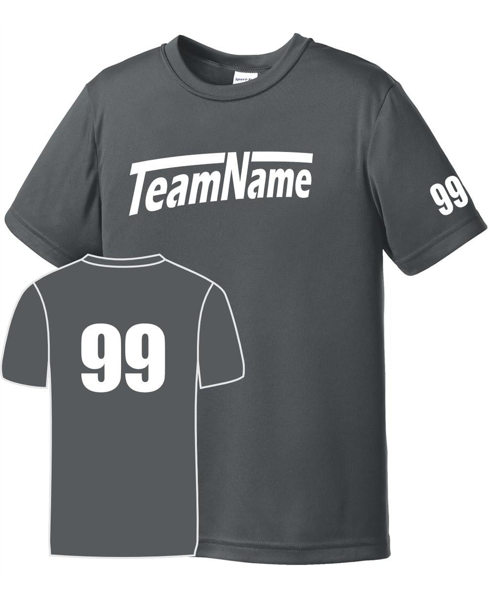 Sport-TEK Youth Custom Performance T-Shirt, color: Iron Grey