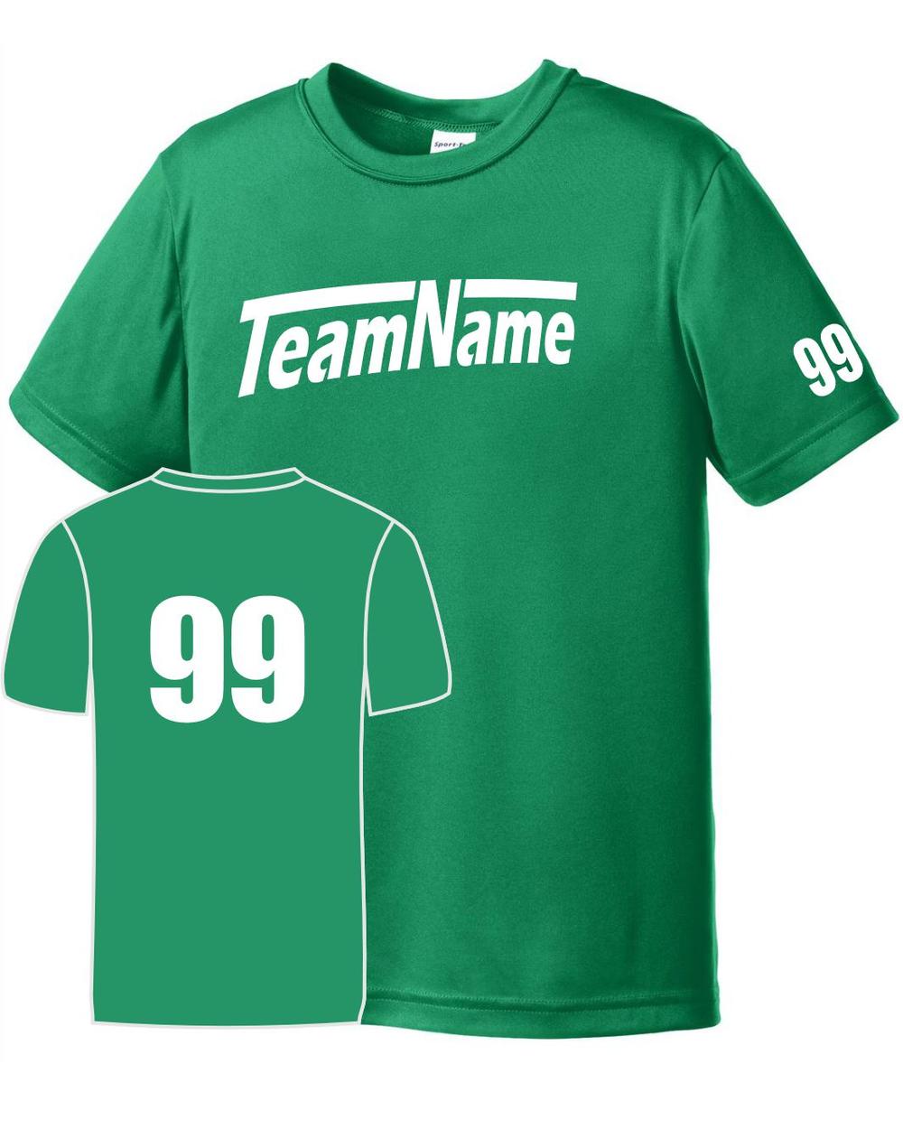 Sport-TEK Youth Custom Performance T-Shirt, color: Kelly Green