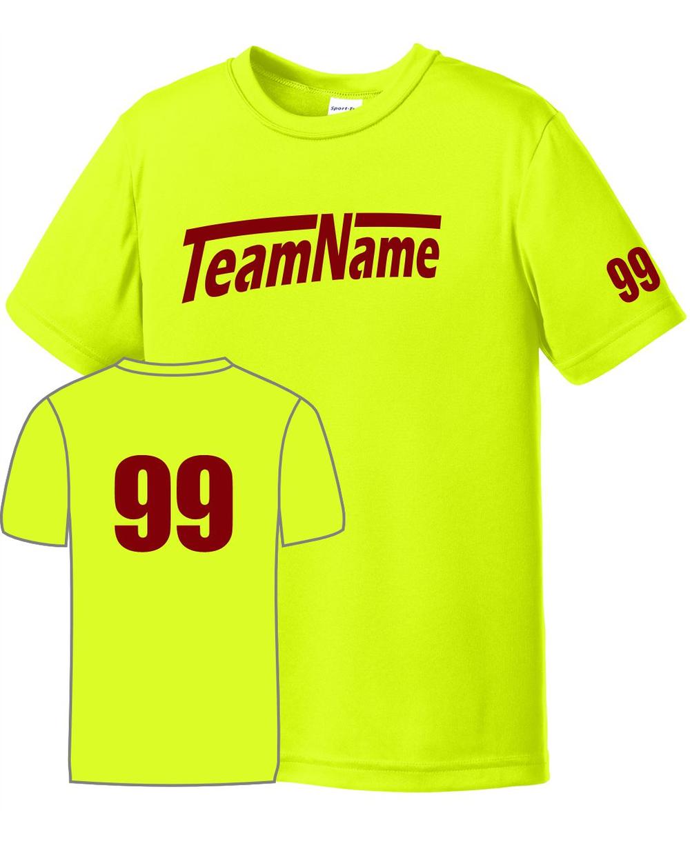 Sport-TEK Base Custom Performance Jersey, color: Neon Yellow