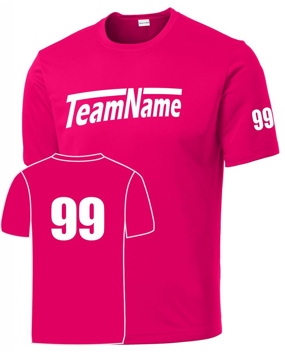 Sport-TEK Base Custom Performance Jersey, color: Pink Raspberry