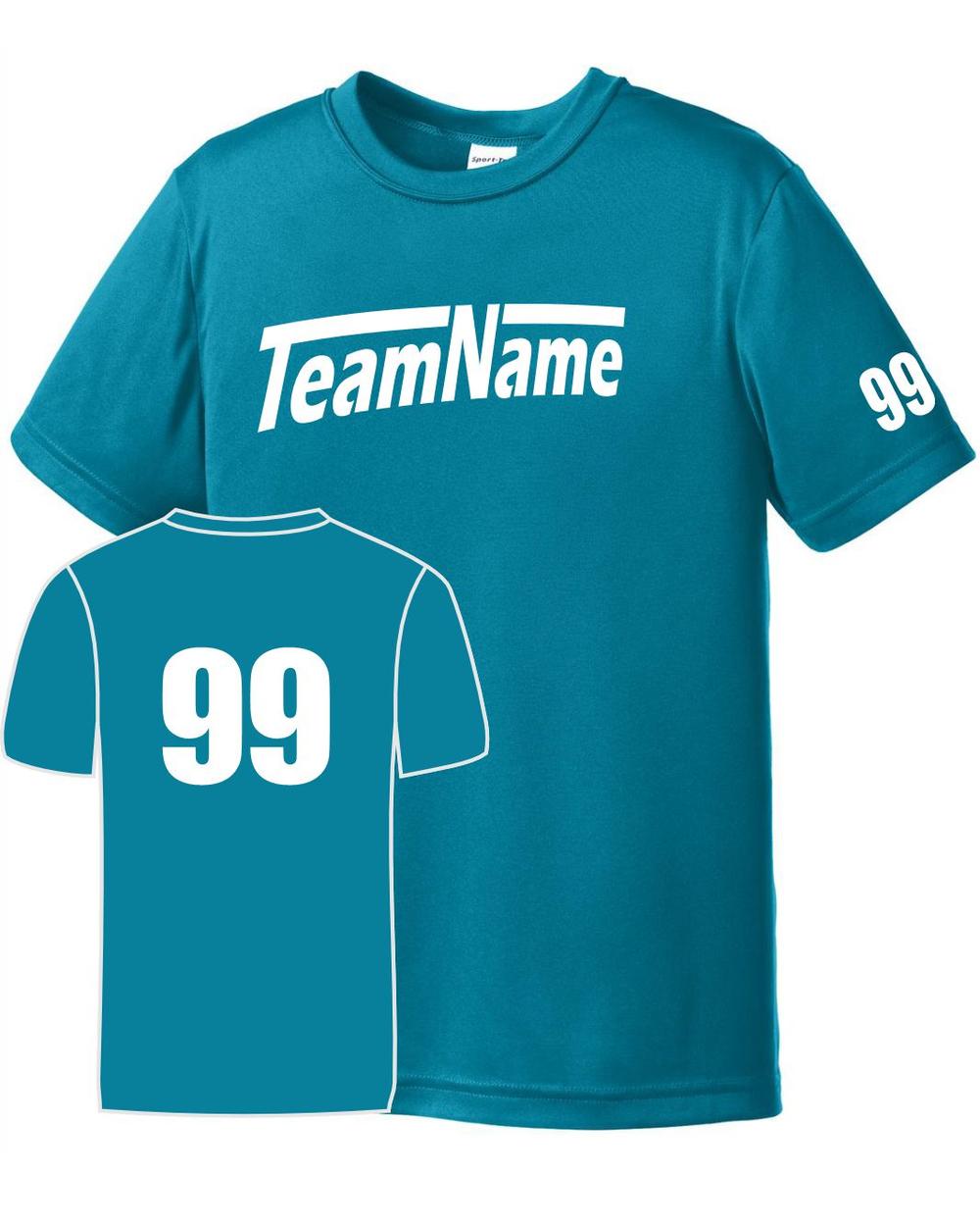 Sport-TEK Youth Custom Performance T-Shirt, color: Tropic Blue