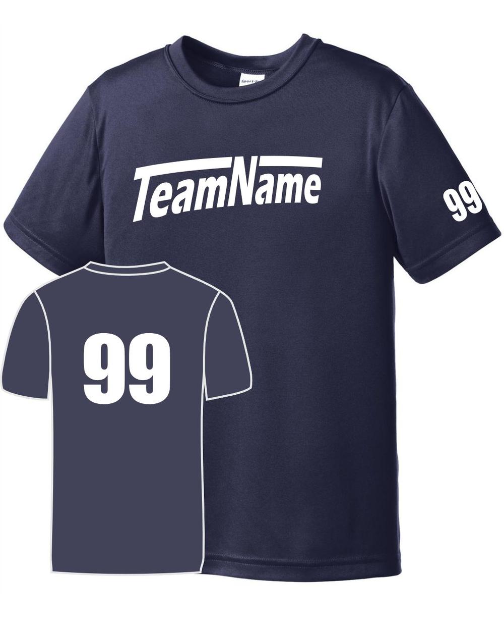 Sport-TEK Youth Custom Performance T-Shirt, color: True Navy