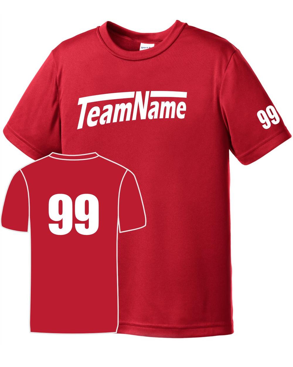 Sport-TEK Base Custom Performance Jersey, color: True Red