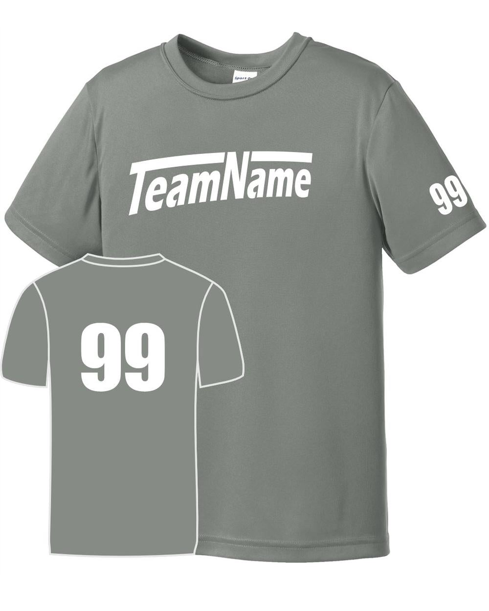 Sport-TEK Youth Custom Performance T-Shirt, color: Grey Concrete