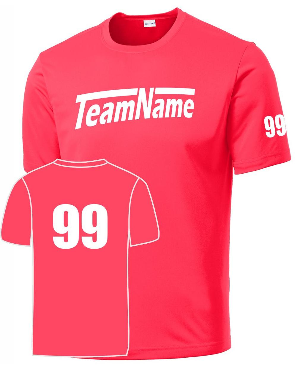 Sport-TEK Base Custom Performance Jersey, color: Hot Coral