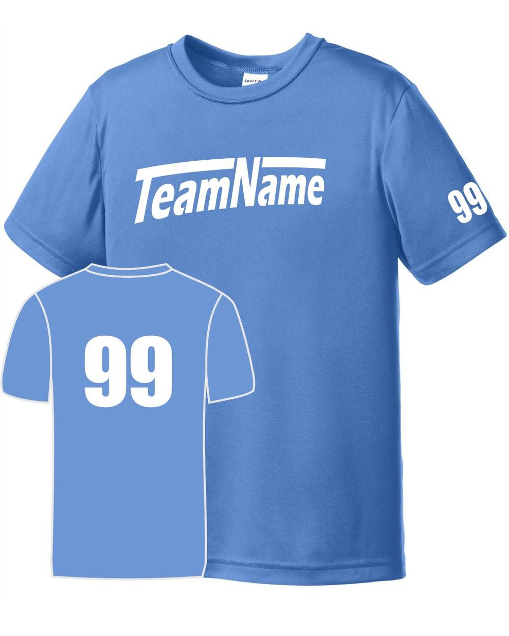 Sport-TEK Youth Custom Performance T-Shirt, color: Carolina Blue