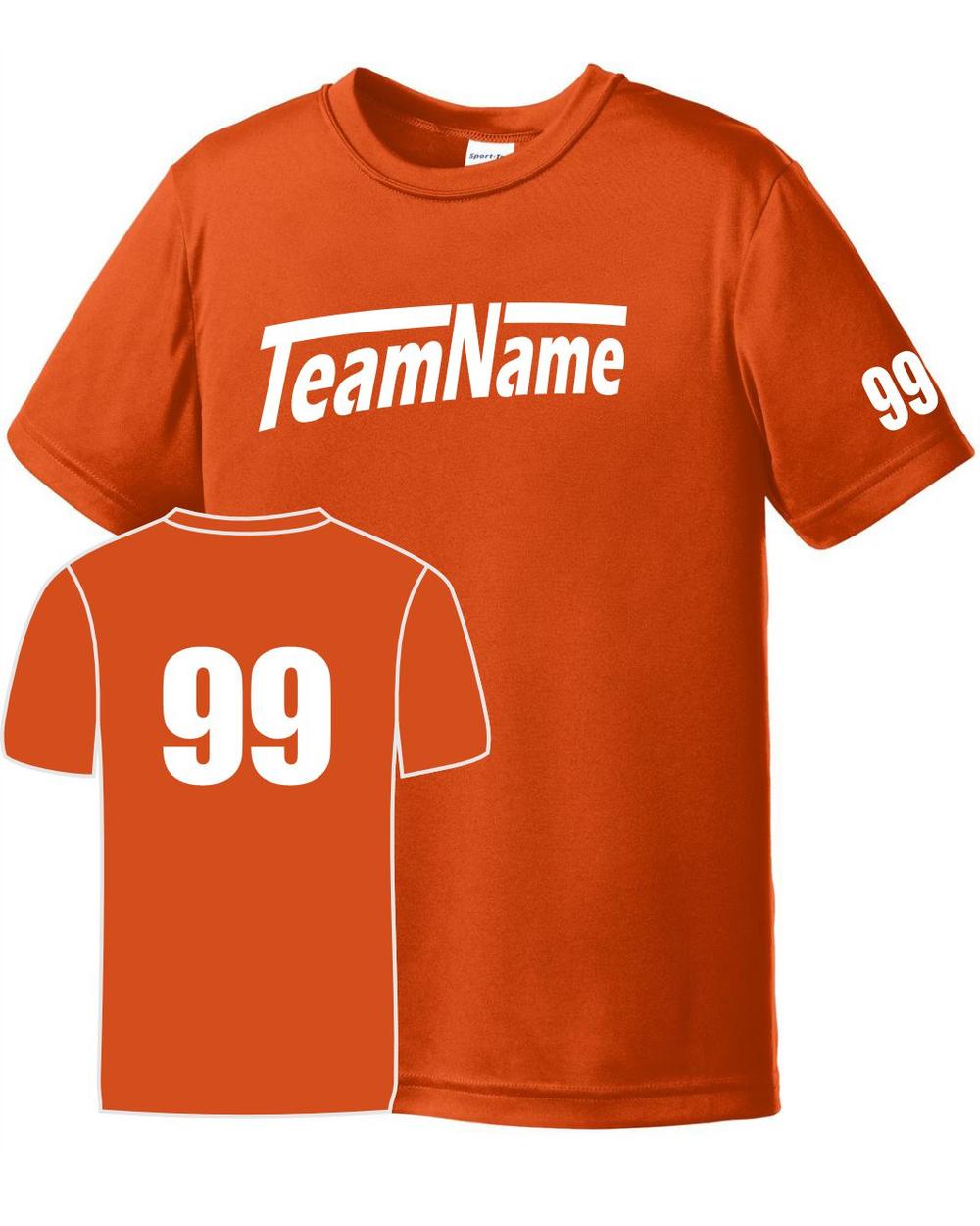 Sport-TEK Base Custom Performance Jersey, color: Deep Orange