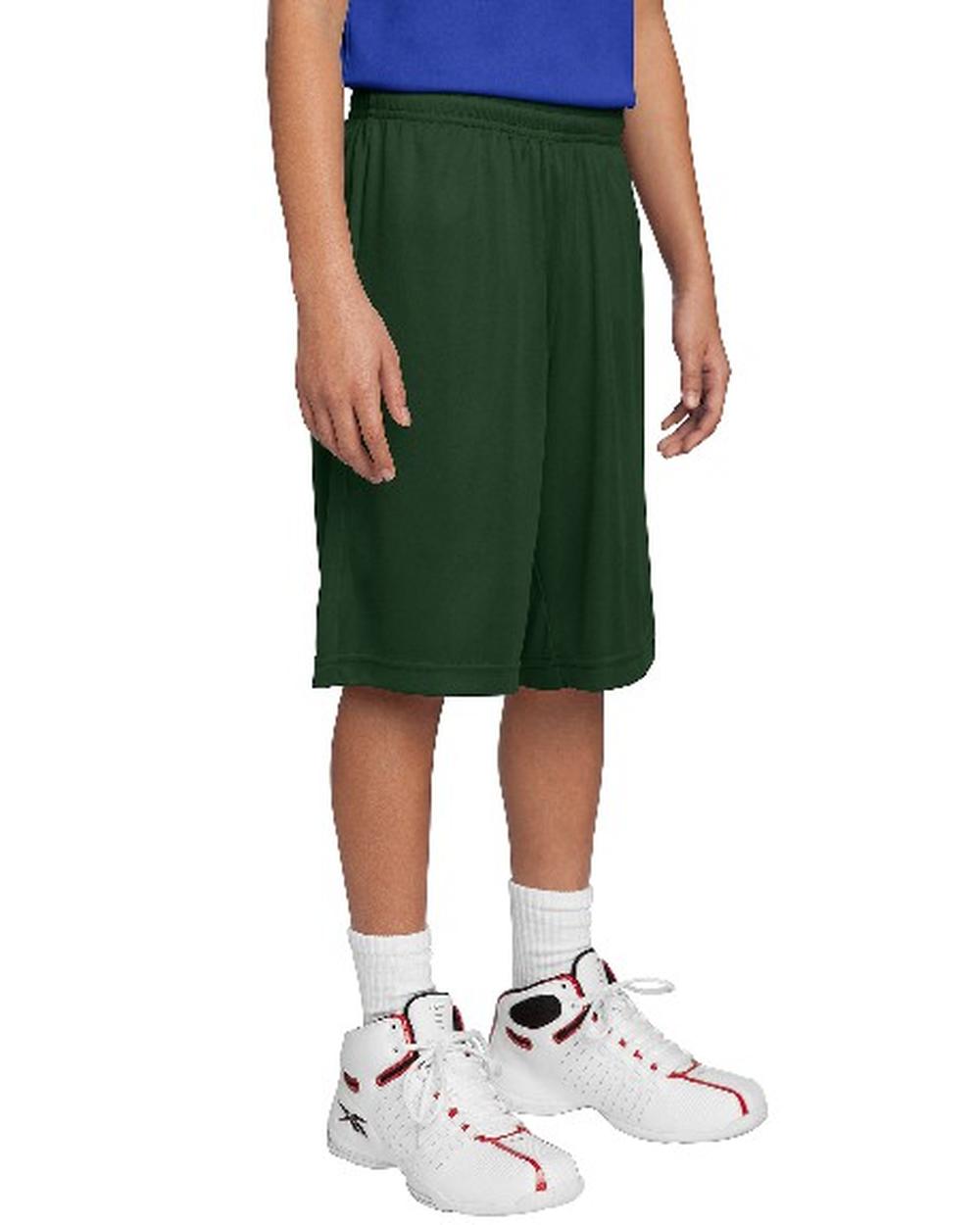 Sport-TEK Youth 8" PosiCharge Competitor Short, color: Forest Green