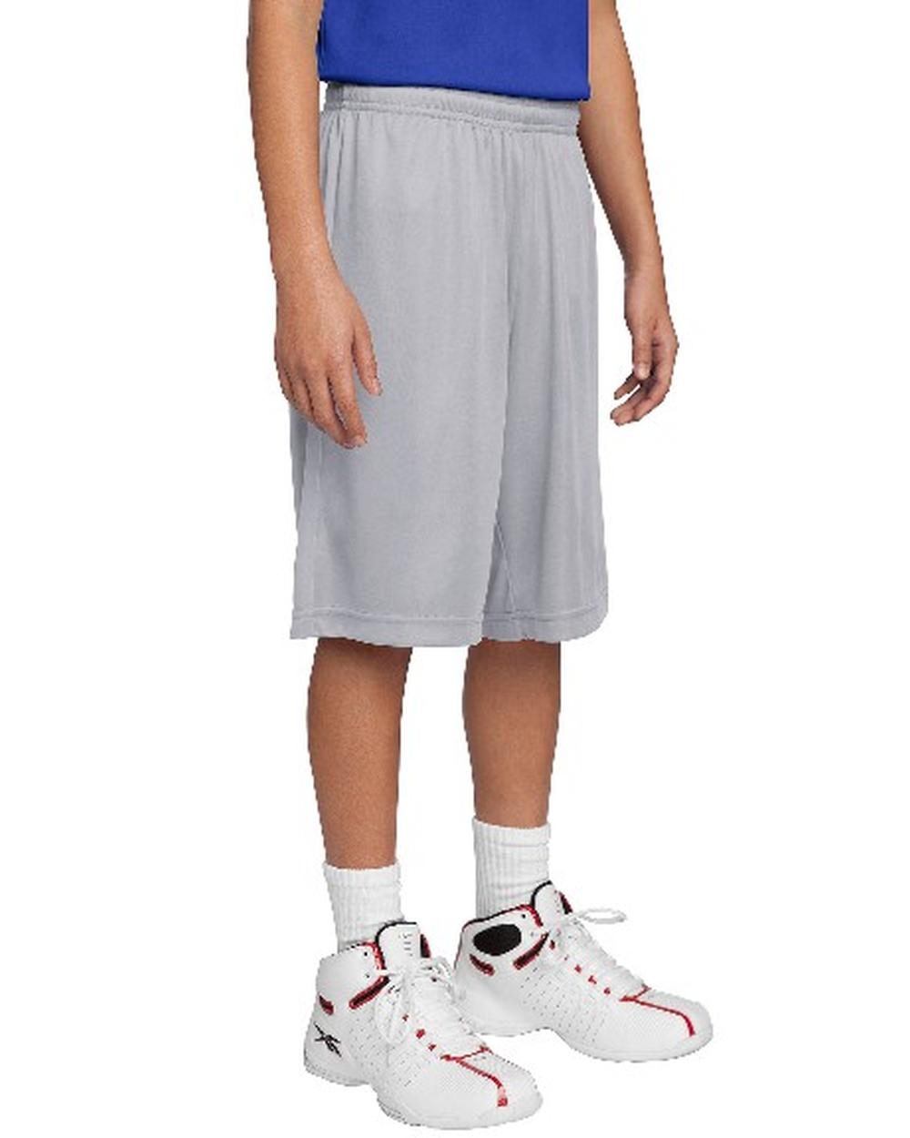 Sport-TEK Youth 8" PosiCharge Competitor Short, color: silver
