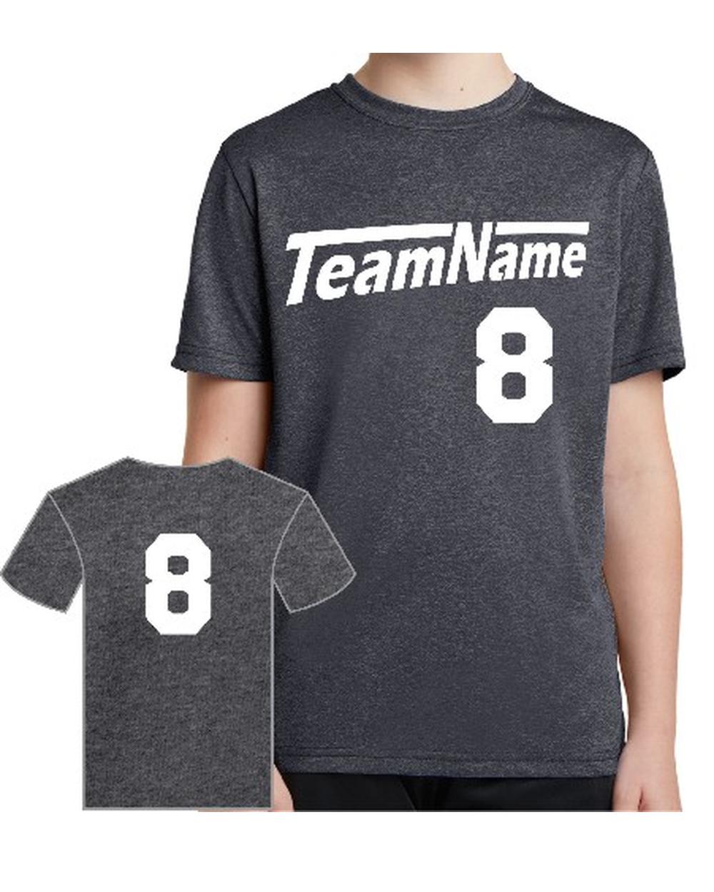 Sport-TEK Youth Heather Contender Custom Sports T-Shirt, color: Graphite Heather
