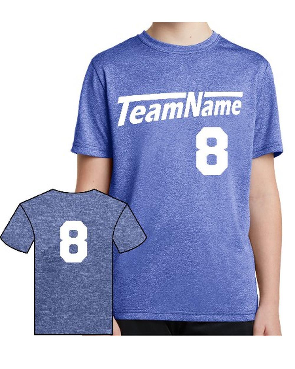 Sport-TEK Youth Heather Contender Custom Sports T-Shirt, color: True Royal Heather