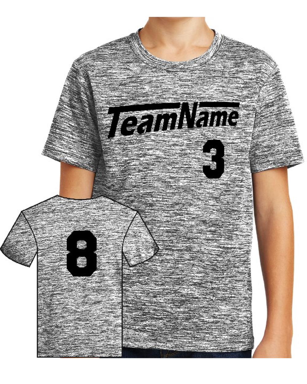 Sport-TEK Youth Electric Heather Custom Sports T-Shirt, color: Black Electric