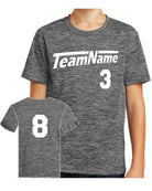 Sport-TEK Electric Heather Custom Sports T-Shirt, color: Grey-Black Electric