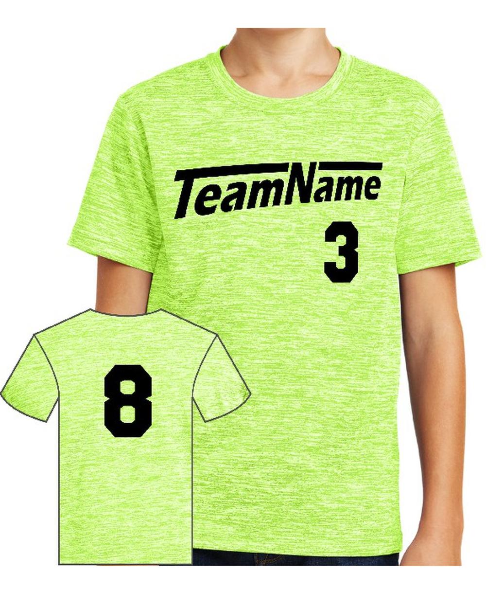 Sport-TEK Youth Electric Heather Custom Sports T-Shirt, color: Lime Shock Electric