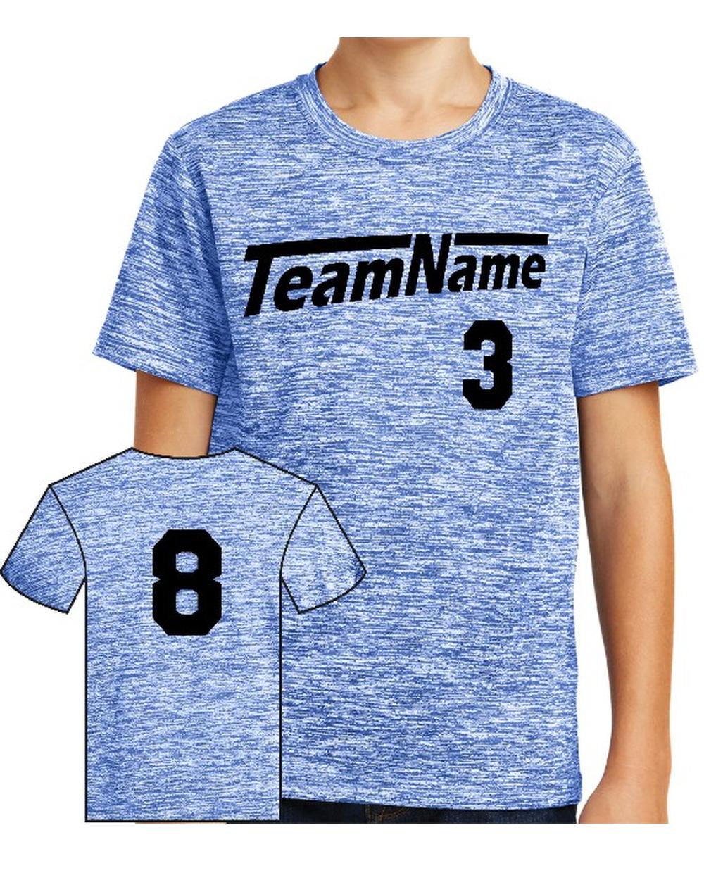 Sport-TEK Youth Electric Heather Custom Sports T-Shirt, color: True Royal Electric